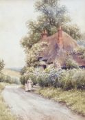 William Carter (1863-1939), watercolour, 'A Sussex cottage', signed, 20 x 14cm