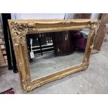 A Victorian style rectangular gilt framed wall mirror, width 113cm, height 82cm