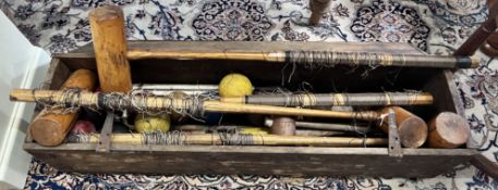 A. Frowde & Co. A vintage boxed 'Lillywhite' croquet set