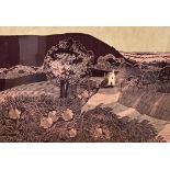 Robert Tavener (1920-2004), three silk screen prints, Farm landscape, 39/50, 46 x 61cm, Entrance