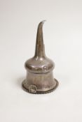 A George III silver wine funnel, with gadrooned border, marks rubbed, possibly Emes & Barnard, circa