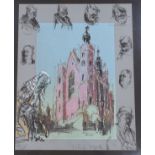 Feliks Topolski (1907-1989), limited edition print, Inns of Court, signed in pencil, 191/275, 65 x