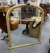 A Victorian style gilt composition overmantel mirror, width 114cm, height 137cm