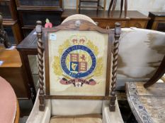 A London Rifles Brigade tapestry military banner, oak framed, 51 x 59cm