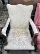 A George III style mahogany Gainsborough chair, width 70cm