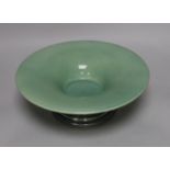 Sevres, by Paul Millet: An Art Deco lustre bowl on chrome stand, 31cm diameter