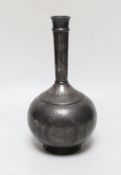An Indian Bidriware bottle vase, 23cm