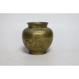 A small Chinese brass vase, 9.5cm