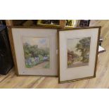 Thomas William Cole (1857-1953), two watercolours, Views of Pengwern, Weschman, Slough, signed and