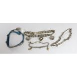 Four vintage metal chain dog collars for bears