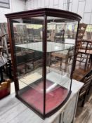 A late Victorian mahogany table top shop display cabinet, width 61cm, height 96cm