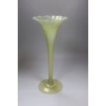 An early 20th century Vaseline glass vase, 41cm tall
