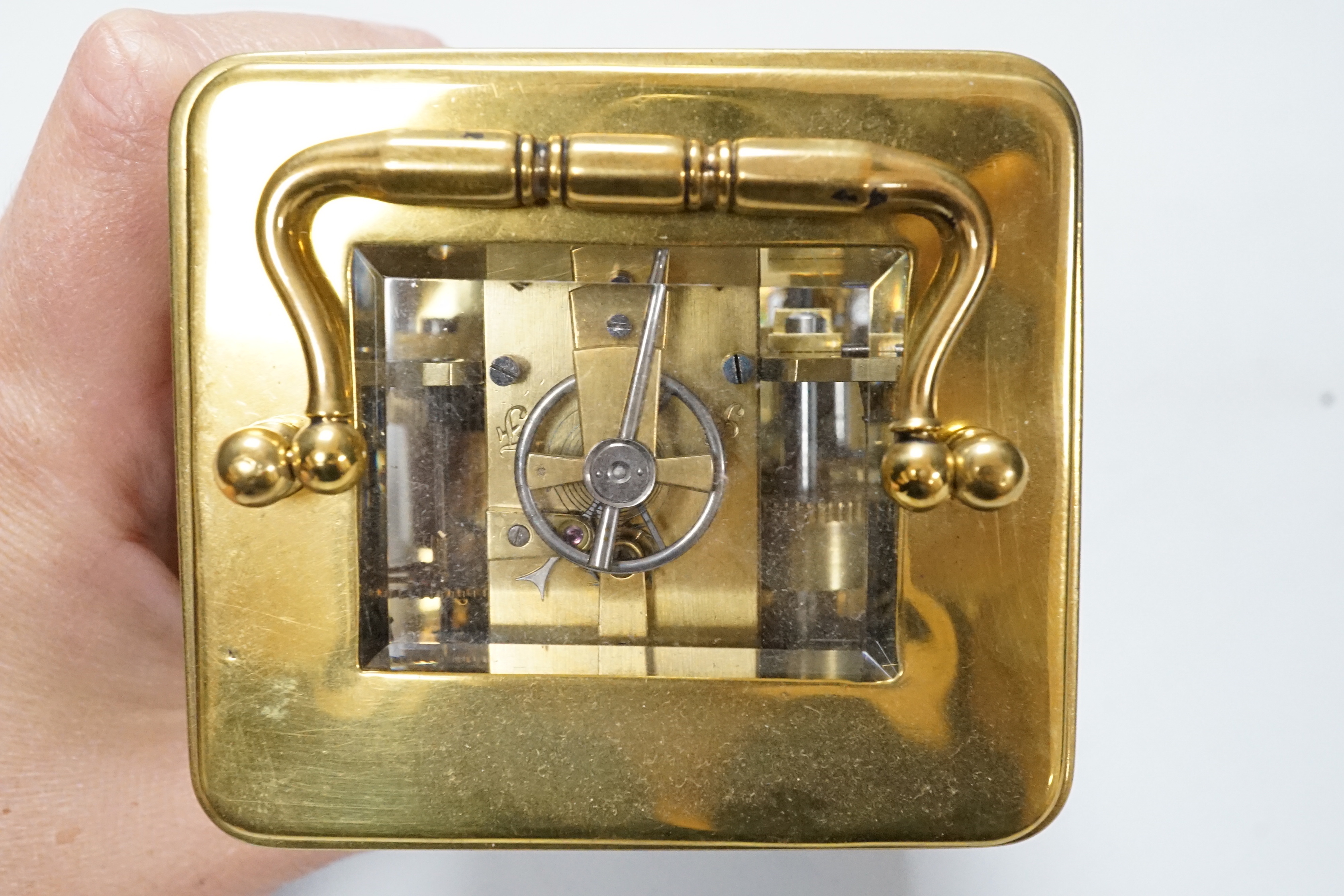 A cased carriage timepiece with alarm - Image 4 of 4