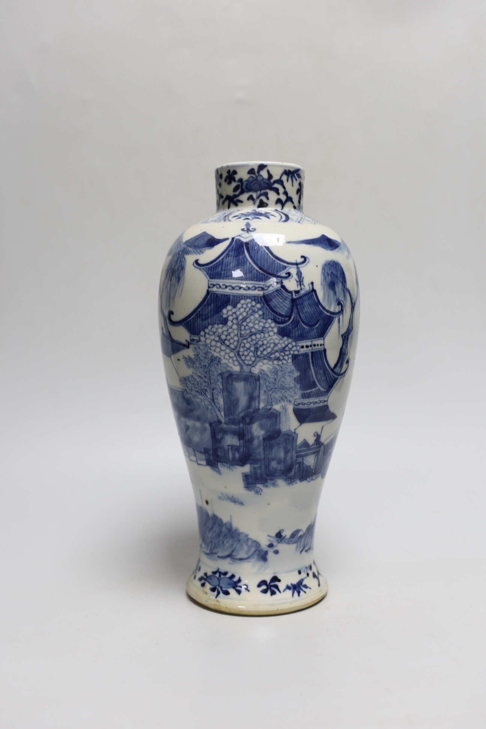 A 19th century Chinese blue and white vase, 27cm - Image 2 of 4