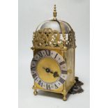 A 19th/20th century brass lantern clock, 36cm