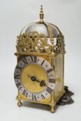 A 19th/20th century brass lantern clock, 36cm
