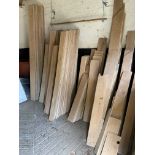 A quantity of engineered light oak floor boarding of various lengths, widths mainly 19cm and 13cm,