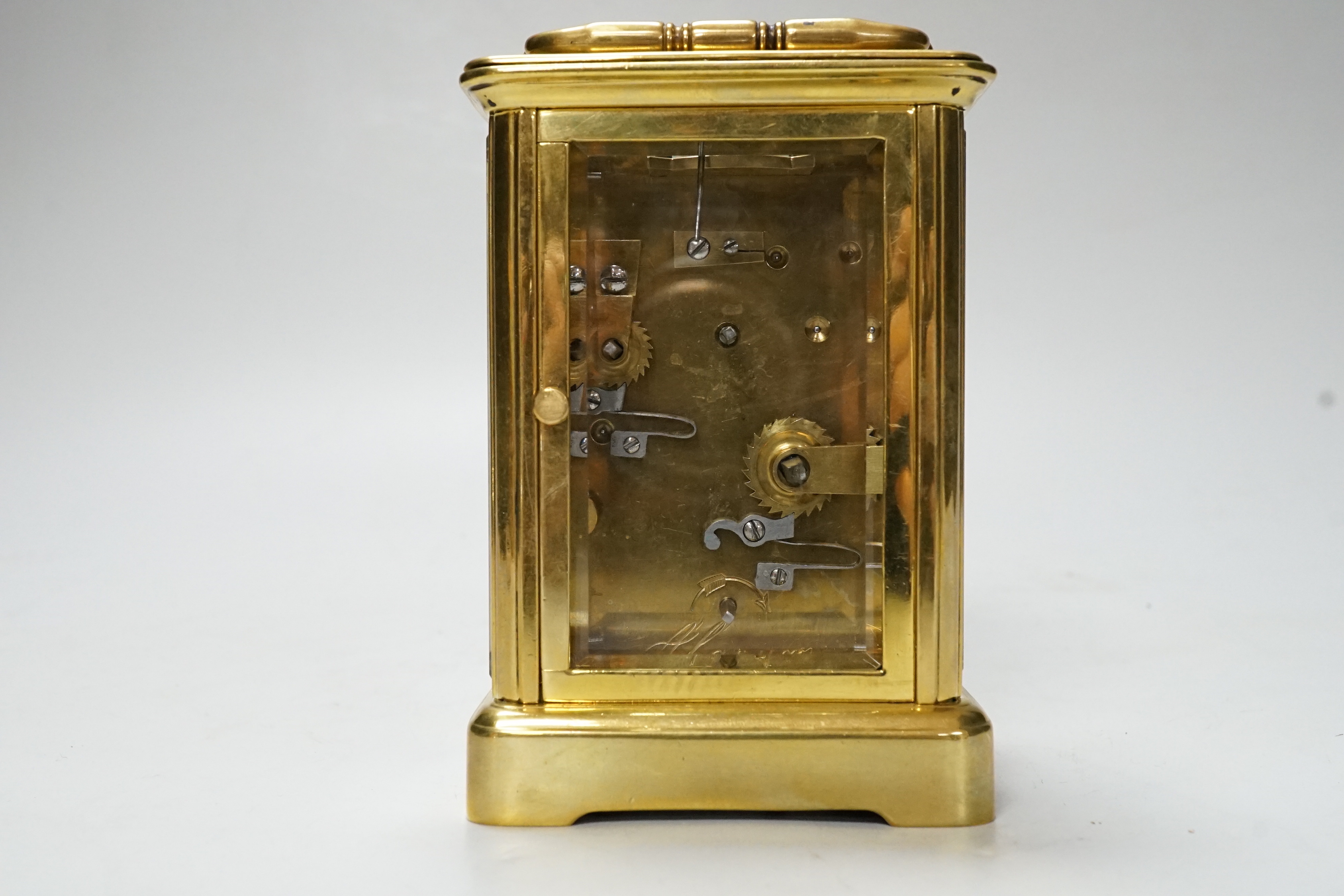 A cased carriage timepiece with alarm - Image 3 of 4