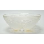 A Lalique opalescent glass Coquilles pattern bowl, moulded ‘’R. LALIQUE’’ mark, 21cm wide