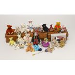 Twenty two miniature Artist bears, assorted teddy bear badges and three teddy bear brooches