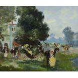 Pierre Willef (b.1934), oil on board, 'La Promenade', signed, 37 x 45cm