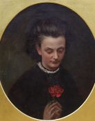 James Bullock (19th C.), oil on canvas, Portrait of Lucy Maire Holy (1843-1871), signed and dated