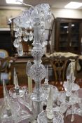 A large five branch glass chandelier