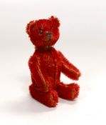 A Schuco compact bear, bright red mohair, c.1920, 4in., excellent condition