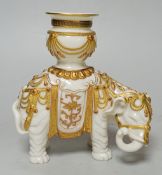 A Royal Worcester elephant and howdah candlestick, c1882, 16cm