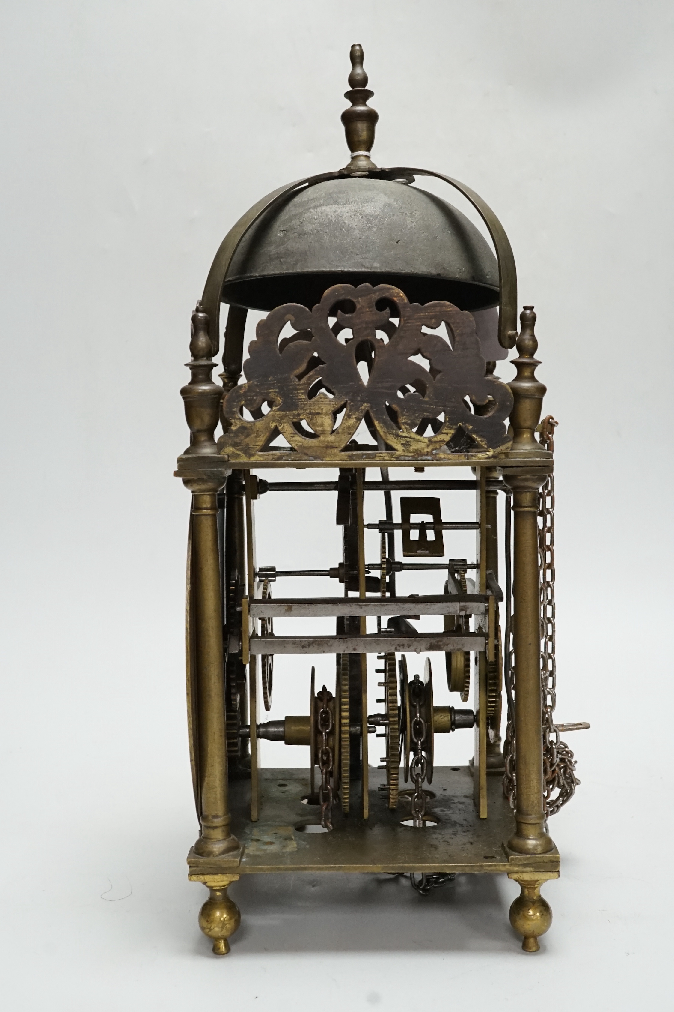 An 18th century and later brass lantern clock, 38cm - Image 2 of 4