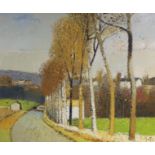 Gerard Passet (French, 1936-2013), oil on canvas, 'Route en Ile de France', signed and inscribed