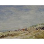 Charles Horwood (1907-1975), oil on board, Beach scene, signed, 30 x 39cm