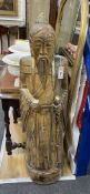 A large Chinese carved wood sage, height 120cm