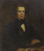 John Ainslie (1803-1869), oil on canvas, Half length self portrait, 35 x 30cm