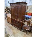 A George III mahogany linen press, width 134cm, depth 60cm, height 204cm