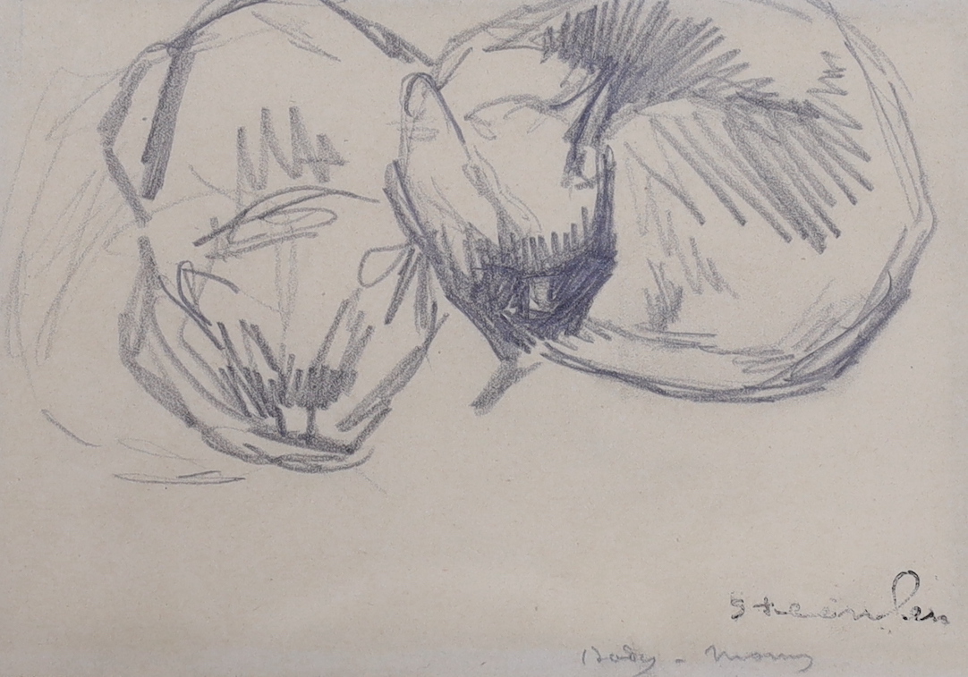 Théophile Alexandre Steinlen (1859-1923), two pencil drawings, Two cats sleeping side by side and - Image 3 of 3