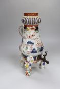 An Imari palette porcelain urn (lacking cover), 30cm high
