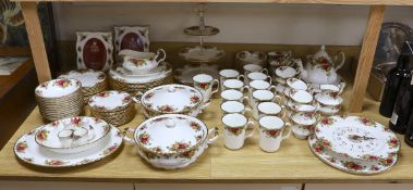 A Royal Albert Old Country Roses dinner and tea service, settings for twelve