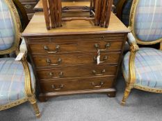 A small George III style mahogany four drawer chest with slide, width 74cm, depth 47cm, height 75cm