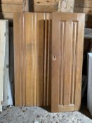 Four panelled solid oak doors, 210 x 86.5cm; 200 x 62.5cm; 171 x 63.5cm and 72 x 63.5cm This lot