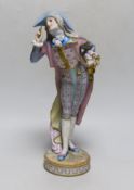 Vion et Baury: An 1878 exhibition, bisque figure of a dandy gentleman, 33cm tall