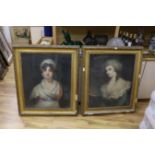 After Sir Thomas Lawrence, pair of pastels, Mrs Siddons, as Mrs Haller in ‘The Stranger’ and Miss