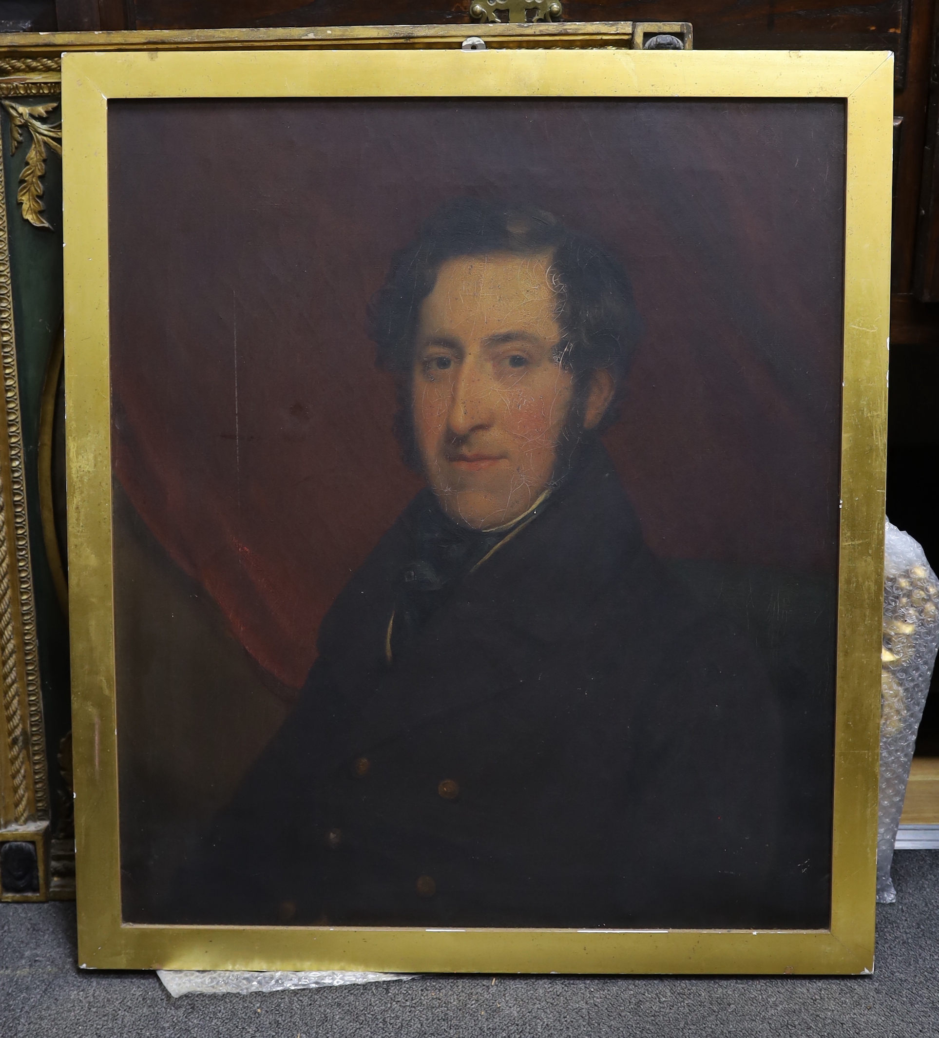 Mid 19th century English School, oil on canvas, Half length portrait of a gentleman, 71 x 62cm - Image 2 of 2