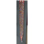 A 20th century Northern Indian multicoloured narrow woven wall hanging, 292cm long, 12cm wide