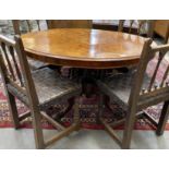 A Victorian inlaid figured walnut oval tilt top loo table, width 120cm, depth 86cm, height 72cm