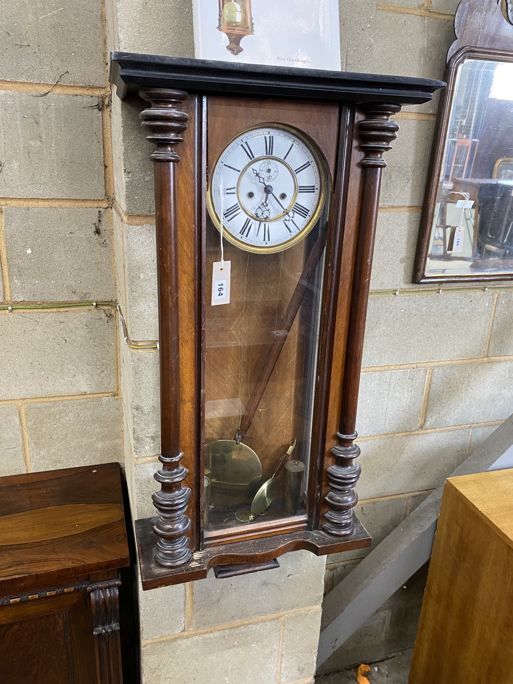 A Vienna regulator wall clock, height 84cm