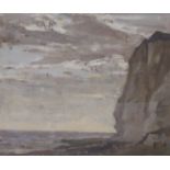 Algernon Talmage (1871-1939), oil on board, Figure beneath sea cliffs, signed and dated 1911, 37 x