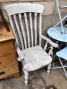 A white painted beech Windsor chair