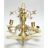 Judaica. Two brass Sabbath lamps