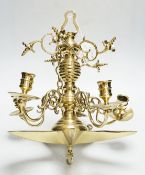 Judaica. Two brass Sabbath lamps